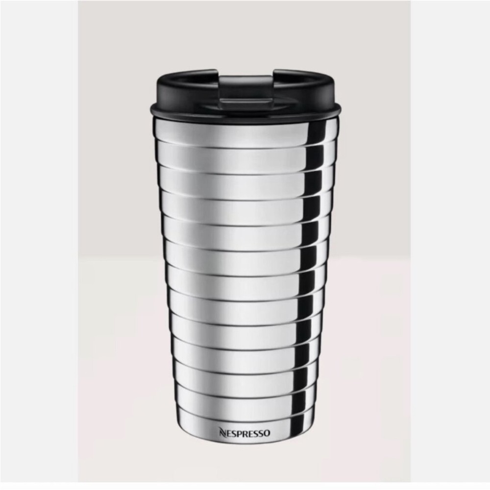 NWT. Nespresso Reversible Tote Bag, silver travel mug & Barista ice cube tray - Picture 4 of 7